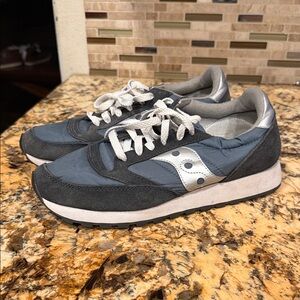 Saucony Charcoal and Metallic Sneakers